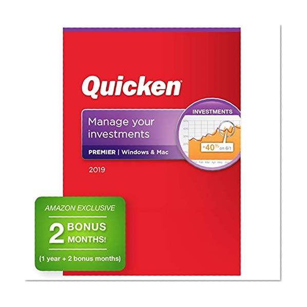 Quicken Premier 2019 Personal Finance & Budgeting Software [PC/Mac Disc] 1-Year Membership + 2 Bonus Months [Amazon Exclusive]