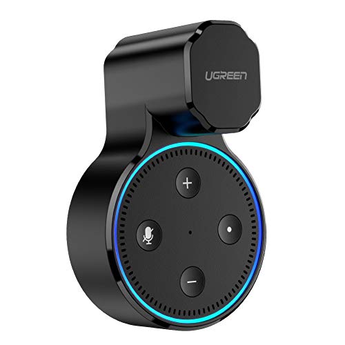 UGREEN Outlet Wall Mount Hanger Compatible for Echo Dot 2nd Generation Speaker Holder in Kitchen, Bathroom, Bedroom, Home Space Saving Accessories Black
