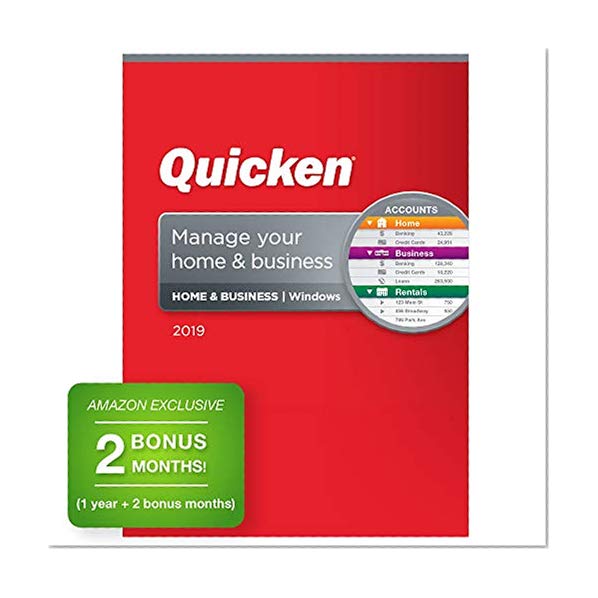 Quicken Home & Business 2019 Personal Finance & Budgeting Software [PC Disc] 1-Year Membership + 2 Bonus Months [Amazon Exclusive]