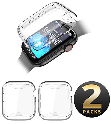 SUPCASE Apple Watch 4 Case 40mm 2018, [Built-in Screen Protector] Soft TPU Protector Case [2 Color Combination Pack] for Apple Watch Series 4 40mm (Clear/Clear)