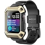 SUPCASE [Unicorn Beetle Pro] Case for Apple Watch 4 / Watch 5 [40mm], Rugged Protective Case with Strap Bands for Apple Watch Series 4 2018/ Series 5 2019 Edition (Gold)