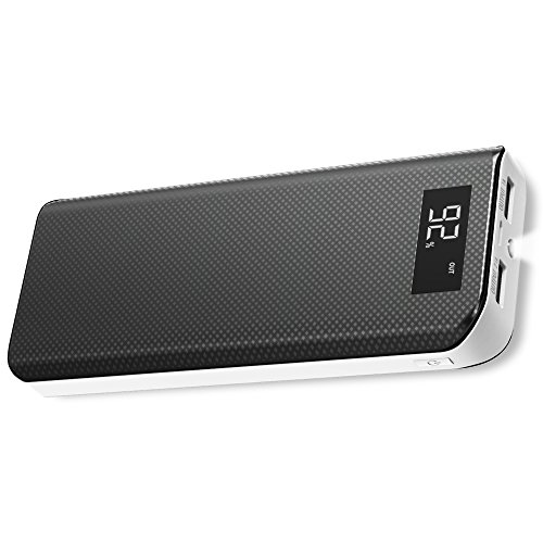 Power Bank 15000mAh Portable Phone Charger X-DRAGON External Battery Pack with Display LCD Screen, Dual USB Outputs, Flashlight Compatible with iPhone, Samsung, Tablet, ipad and More