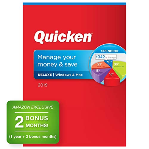 Book Cover Quicken Deluxe 2019 Personal Finance & Budgeting Software [PC/Mac Disc] 1-Year Membership + 2 Bonus Months [Amazon Exclusive]