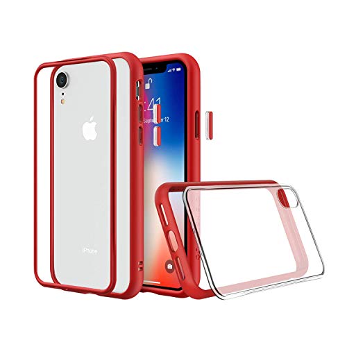 RhinoShield Modular Case Compatible with [iPhone XR] | Mod NX - Customizable Shock Absorbent Heavy Duty Protective Cover - Shockproof Red Bumper with Clear Back