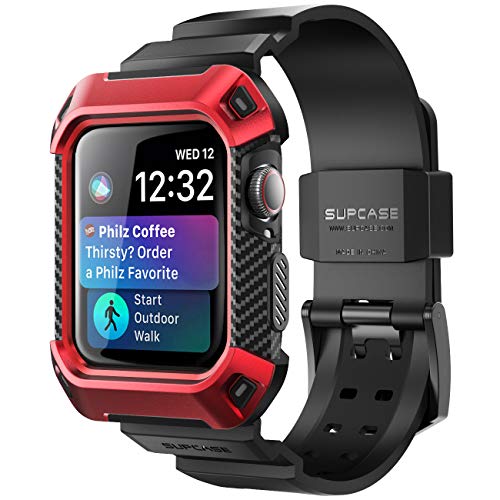 Apple Watch 4 Case 40mm 2018, SUPCASE [Unicorn Beetle Pro] Rugged Protective Case with Strap Bands for Apple Watch Series 4 40mm (Red)