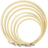 Caydo 6 Pieces Embroidery Hoop Set Circle Cross Stitch Hoop Ring 4 inch to 10 inch for Embroidery and Cross Stitch
