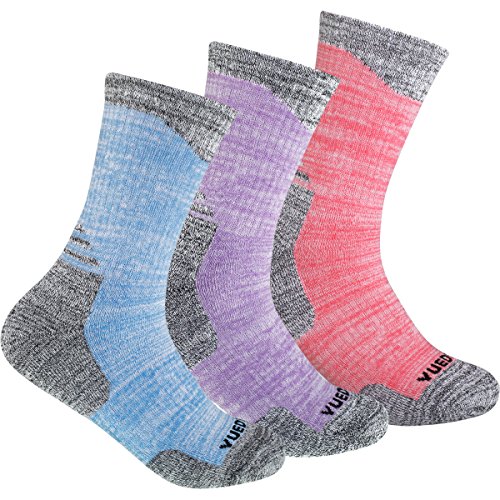 YUEDGE Women's Wicking Cushion Crew Performance Workout Athletic Sports Cotton Hiking Socks