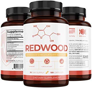 Redwood: Plant-Based Circulatory Support and Nitric Oxide Booster Works as a Powerful Muscle Builder that Improves Workouts and Blood Flow, Lowers Blood Pressure, and Visibly Treats Varicose Veins