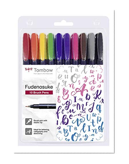 Tombow WS-BH-10P Kit de 10 Feutre brush Fudenosuke