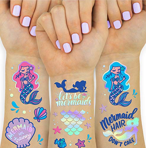 xo, Fetti Mermaid Party Flash Tattoos - 24 styles | Birthday Party Supplies, Mermaid Party Favors, Mermaid Tail Decorations + Halloween Costume