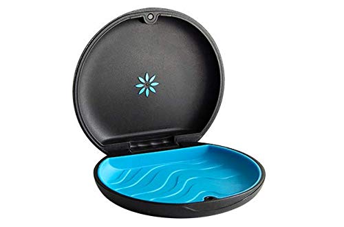 Invisalign Aligner and Retainer Case (Black and Blue Slim Magnetic Case)