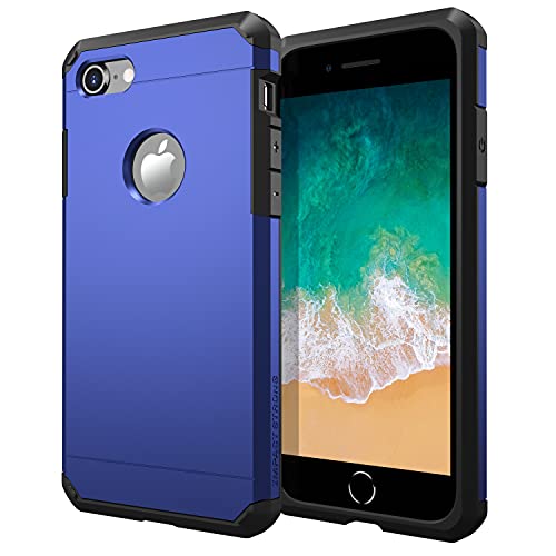 ImpactStrong Compatible with iPhone 7/8 Case, Heavy Duty Dual Layer Protection Cover Heavy Duty Case Designed for iPhone 7/8 (Navy Blue)