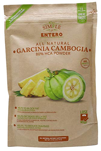Simple y Entero Garcinia Cambogia, 80% HCA Powder, Natural Product, Vegan, 8 Oz, Bag