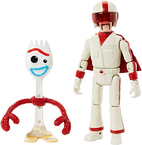 Mattel Disney Pixar Toy Story 4 Storytelling 2-Pack with 3nin Tall Forky and 5.9 in Tall Duke Caboom Posable Figures