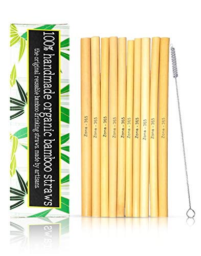 Bamboo Drinking Straws Reusable and Eco-Friendly (10 pcs w/Brush)