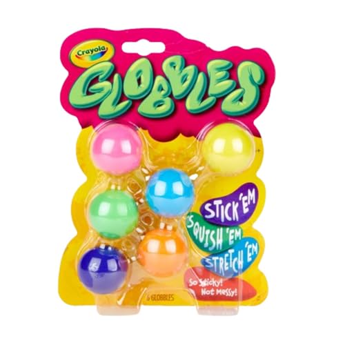 Crayola Globbles Fidget Toy (6ct), Sticky Fidget Balls, Squish Gift for Kids, Sensory Toys, Ages 4, 5, 6, 7, 8