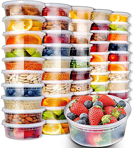 Book Cover MEKBOK Small Plastic Containers with Lids - Slime Containers with lids Freezer Containers Deli Containers with Lids Food Containers Meal Prep Food Prep Containers Plastic Food Containers