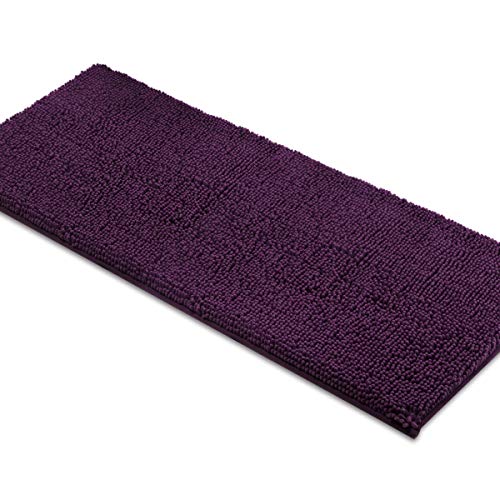 Book Cover MAYSHINE Bath Mat Runners for Bathroom Rugs, Long Floor Mats, Extra Soft, Absorbent, Thickening Shaggy Microfiber, Machine-Washable, Perfect for Doormats,Tub, Shower (27.5x47 Inches, Plum)