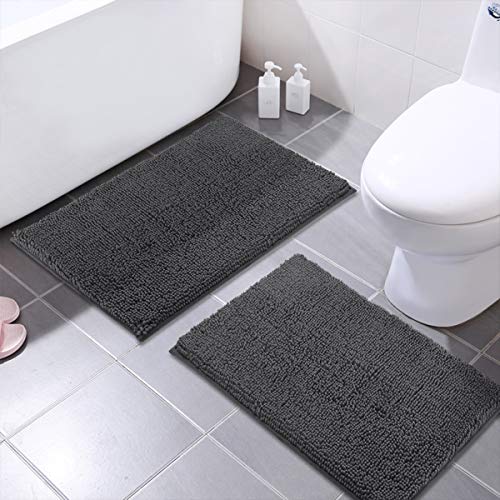 Book Cover MAYSHINE 24x39 Inches Non-Slip Bathroom Rug Shag Shower Mat Machine-Washable Bath Mats with Water Absorbent Soft Microfibers of - Plum