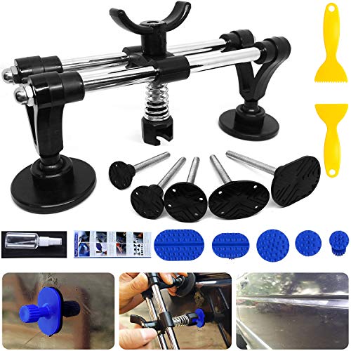 Book Cover Manelord Auto Body Repair Tool Kit, Car Dent Puller with Double Pole Bridge Dent Puller, Glue Puller Tabs, Glue Shovel for Auto Dent Removal, Minor dents, Door Dings and Hail Damage