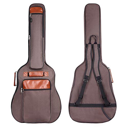 CAHAYA Guitar Bag 40 41 42 Inches 6 Pockets [Upgraded Premium Version] Guitar Case Waterproof Oxford Cloth 0.5 Inch Extra Thick Sponge Overly Padded with 5 Picks & Holder for Acoustic Classical Guitar