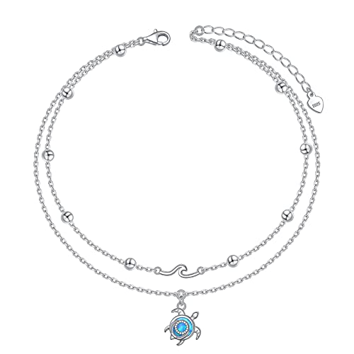 S925 Sterling Silver Turtle Animal Earrings Necklace Ring Anklet Bracelet for Women Gift Jewelry