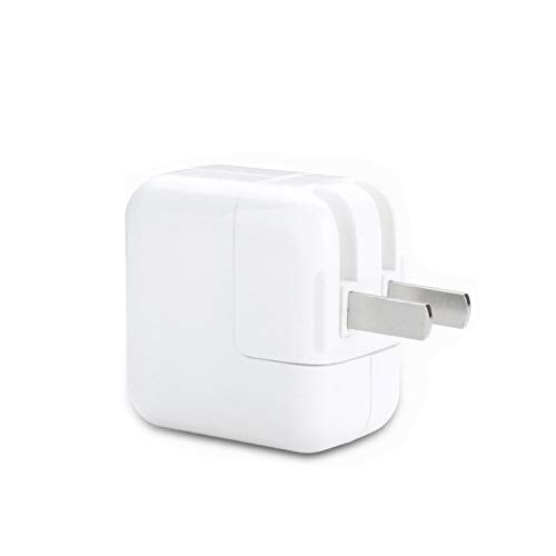 Book Cover 12W USB Power Adapter Plug Universal Smartphone Charger Rapid 2.4A Output for Apple iPad,iPad Mini,iPod,iPhone, and Watch 1PCS Charger (White)