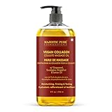 MAJESTIC PURE Cellulite Massage Oil - with Vegan Collagen & Stem Cells, Unique Blend of Massage Essential Oils - Cellulite Oil Improves Skin Tightening and Firming, 8 fl oz