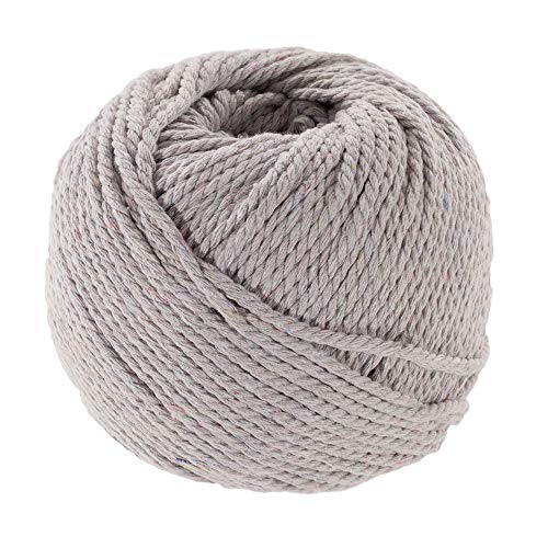 50 Meters of Decorative Natural Bohemia Macramé Knitting Craft Cotton Rope – for Handmade DIY, Wall Hangings, and Plant Hangers (Cement, 3mm X 50 Meters)