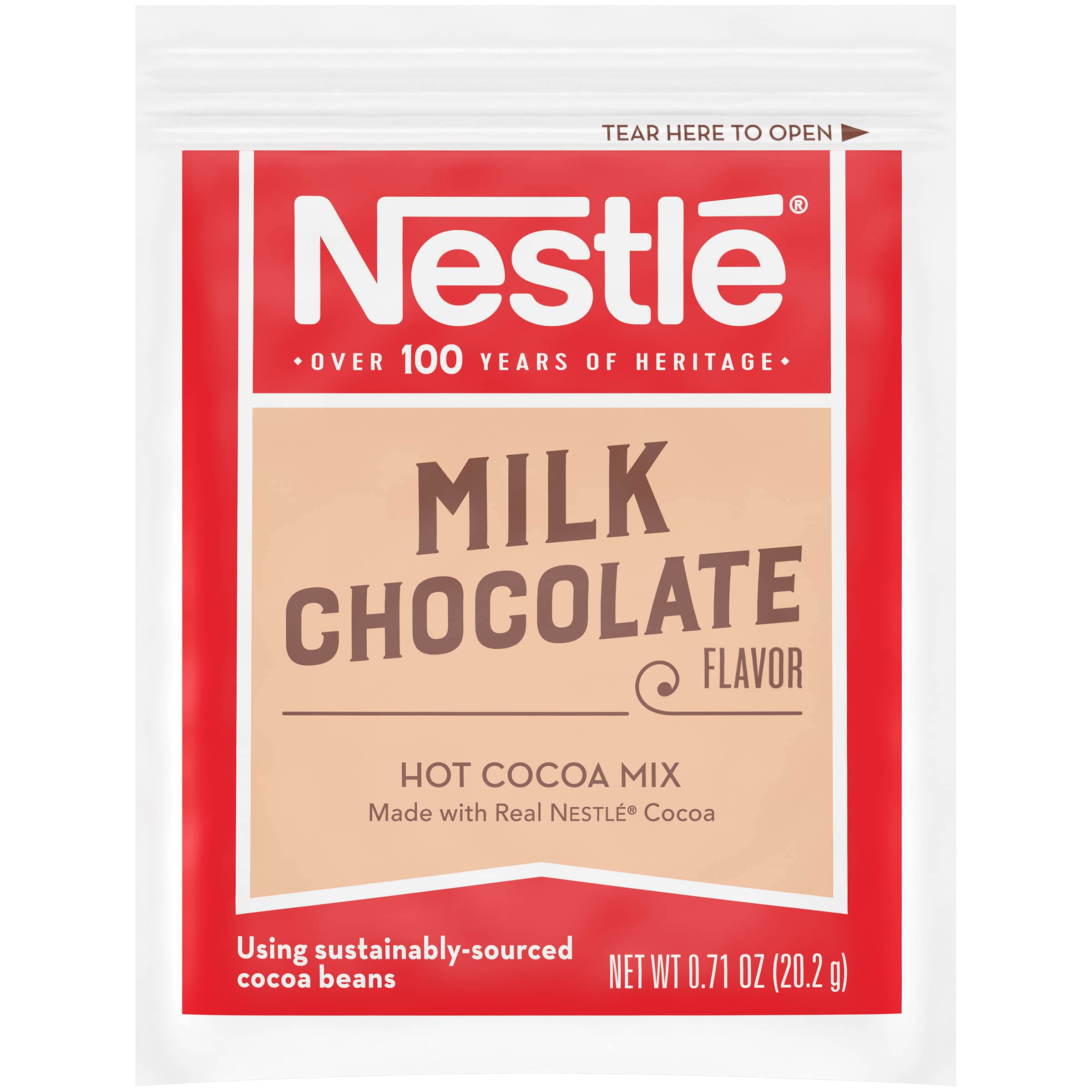 Nestle Hot Chocolate Packets, Milk Chocolate Flavor Hot Cocoa Mix, Made with Real Cocoa, 0.71 oz Sachets, Bulk Pack (60 Count) Milk Chocolate 0.71 Ounce (Pack of 60)