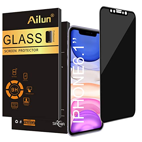 Book Cover Ailun Privacy Screen Protector Compatible iPhone 11/XR 6.1Inch 2019/2018 Release 1Pack Anti Spy Tempered Glass Anti Scratch Full Notch Coverage