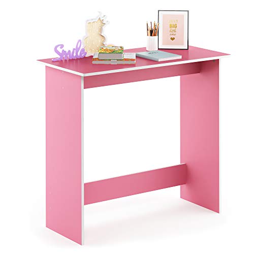 Furinno Computer Desks, Wood, Pink/White, one size