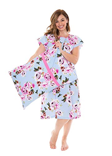 Gownies - Labor and Delivery Hospital Gown and Matching Pillowcase-Labor Kit (Large/X-Large, Isla)