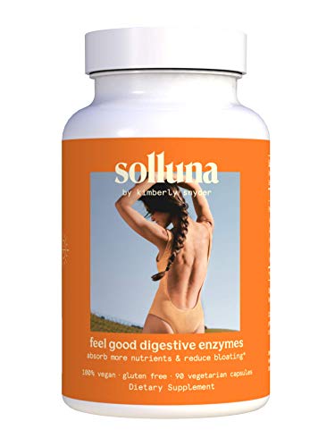 Book Cover Solluna by Kimberly Snyder Feel Good Digestive Enzymes Digestion & Nutrient Absorption Aid for Stomach Pain, Gas & Bloating — Multi-Enzymes Lipase, Amylase, Protease, Cellulase, & Galactosidase