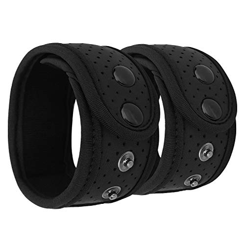 MoKo Sweatproof Ankle Strap Fit Fitbit Inspire/Inspire HR/Charge 2/Charge 3/Alta/Alta HR/Flex/Flex 2/Vivosmart HR/3/4, [2-Pack] Adjustable Fitness Tracker Ankle Band with Mesh Pouch - Black