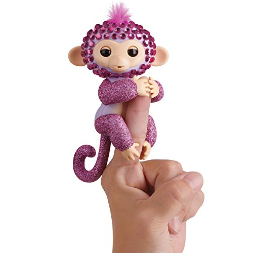 Book Cover WowWee Fingerlings Monkeys - Fingerblings - Glitz (Purple/Pink) - Friendly Interactive Toy