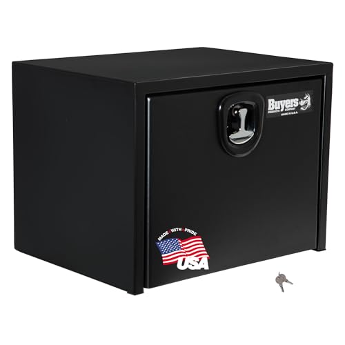 Buyers Products 1734500 Textured Matte Black Steel Underbody Truck Box, 24 x 24 x 24 Inch, Made in The USA, Tool Box for Bed of Truck