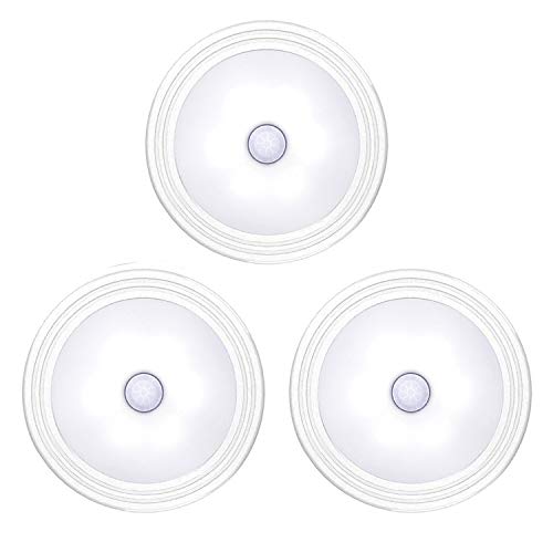 Ailun Motion Closet Light Sensor Light Lamp 3Pack Cordless LED Night Light for Hallway Kitchen Bathroom Bedroom Stairs Safe Lights Daylight White Battery Not Included