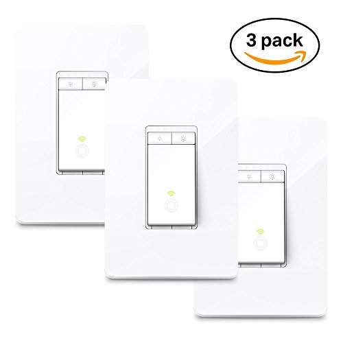 TP-LINK 3 Pack HS220 Kasa Smart Wi-Fi Dimmer Light Switch