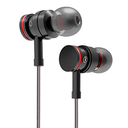 Seocode Earphones Bass Earbuds with Microphone Stereo in Ear Headphones with Mic and Volume Control 3.5mm Plug Compatible Multiple Audio Devices 3.9 Ft Black