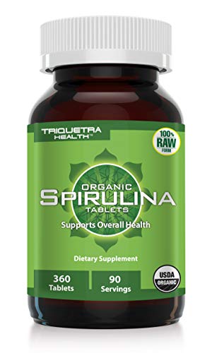 Organic Spirulina Tablets - Purest Spirulina in World, Guarenteed - Raw Certified, 4 Organic Certifications, Non-Irradiated, Highest Nutrient Density (360 Tablets) 90 Servings