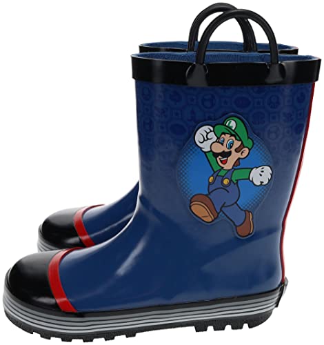 Super Mario Brothers Mario and Luigi Rain Boot for Kids, Nintendo, 100% Rubber, Waterproof, Ages 2 to 10