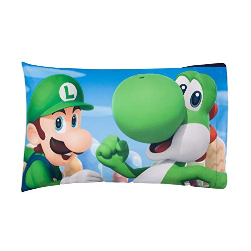 Book Cover Fun Character Pillow Mario Kingdom Kids Boys Pillowcase Microfiber Cotton Standard Size