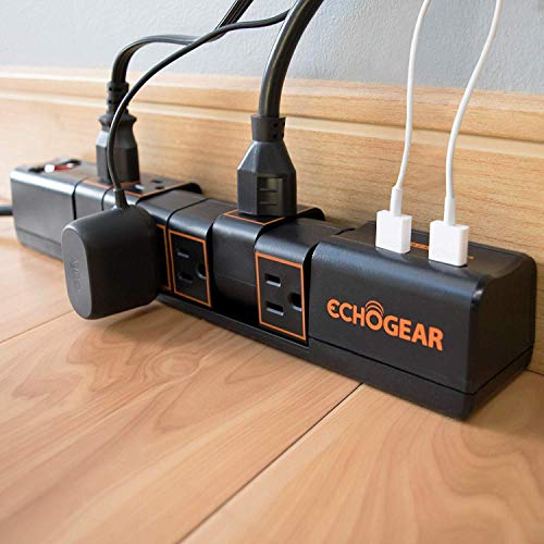 Book Cover ECHOGEAR Rotating Surge Protector Power Strip with 2 USB Ports & 6 Rotating AC Outlets - 1080 Joules of Heavy Duty Surge Protection with Long Power Cord & Wall Mounting Holes