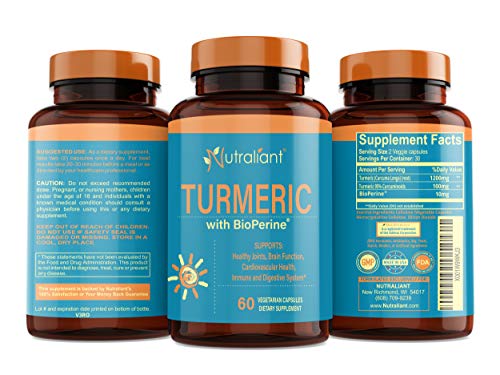 Book Cover Best Turmeric Curcumin Supplement with BioPerine Black Pepper - Optimum Absorption, 95% Curcuminoids - Anti-Inflammatory & Antioxidant Supplements for Joint Support & Pain Relief - 60 Veggie Capsules