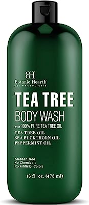 Book Cover BOTANIC HEARTH Tea Tree Body Wash, Helps Nail Fungus, Athletes Foot, Ringworms, Jock Itch, Acne, Eczema & Body Odor, Soothes Itching & Promotes Healthy Skin and Feet, Naturally Scented, 16 fl oz
