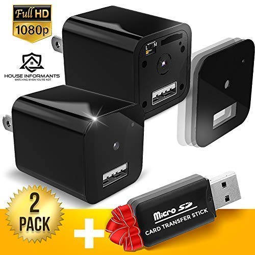 Hidden Spy Camera | 2 Pack | 1080P Full HD | Loop Recording | Flash Transfer Stick | For Protection and Surveillance of Your Home and Office
