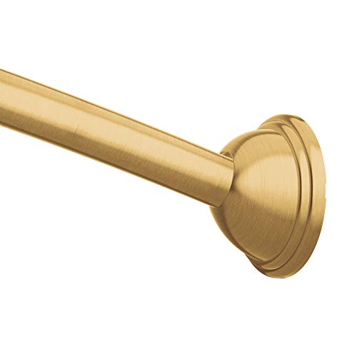Book Cover Moen CSR2160BG 54 to 72-Inch Adjustable Length Fixed Mount Single Curved Shower Rod, Brushed Gold