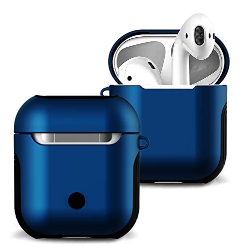 Book Cover Airpods Case Cover and Skin - Romozi Airpod Skins Compatible AirPods 2&1 Charging Case, Soft Silicone + Hard Cover Dual Layer Anti-Fall AirPod Case for AirPods Accessories (Royal Blue)