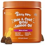Zesty Paws Omega 3 Fish Oil for Dogs - Zesty Paw Dog Vitamins and Supplements for Hip, Joint & Skin, Bacon (90 Chews)